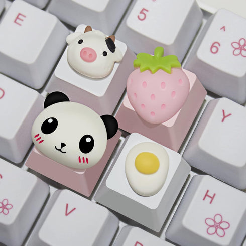 Cute Keycap 4 pcs,Custom 3D Model Keycap Cute OEM R4 Profile ESC-Keys Keyboard Keycap for Cherry MX Switches Mechanical Gaming Keyboard Cute Anima...