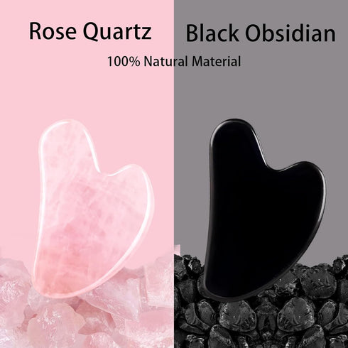 Gua Sha Facial Tools 2 Pack, Natural Jade Guasha Tool for Face,Double Chin & Jawline, Gua Sha Stone Self-Skin Care Face Stone Gua Sha tools for Wo...