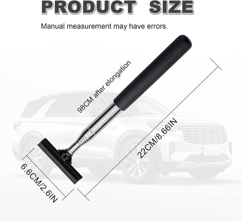 Car Rearview Mirror Wiper Retractable Wiper Long Handle Car Cleaning Tool Car Side Mirror Scraper, Car Accessories-Black...