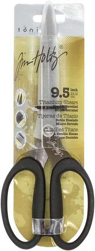 Tonic Studios 107E 9.5-inch Tim Holtz Titanium Shear, Maroon...