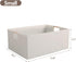 Fabric Storage Bin Box Foldable Cotton Linen Storage Basket with Wooden Handles Rectangular Cube Decorative Home Laundry Organizer Clothes Blanket...