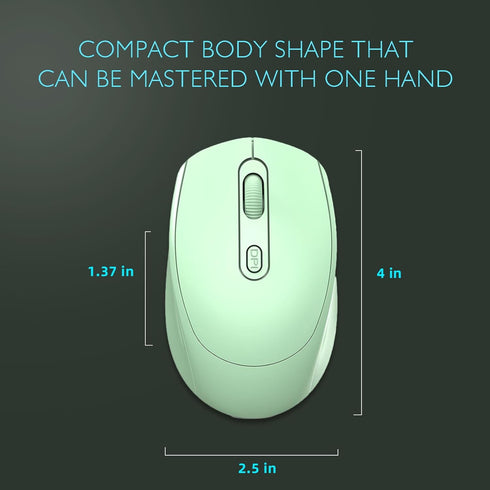 ONE-UP Wireless Mouse, 2.4G + Bluetooth, Rechargeable Battery, Silent, Portable, Smooth, USB Nano Receiver, for Laptop, Chromebook, PC, Mac, Windo...