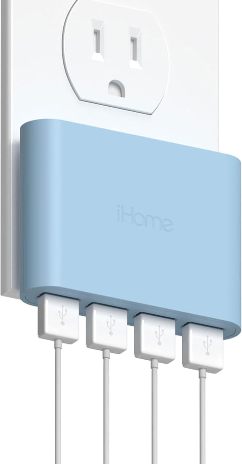 Ihome|Ac Pro 4Port 4.4A 4USB Slim Wall Charger(Pastel Blue)......