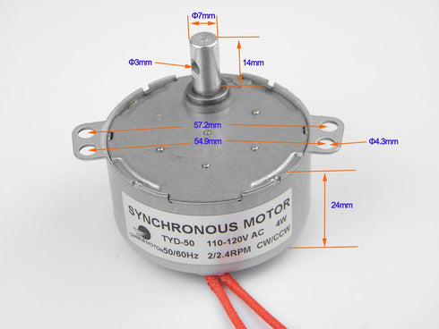 CHANCS TYD-50 Synchronous Motor 110V AC 2-2.4RPM CW/CCW 4W Electric Motor For Rotisserie Grill...