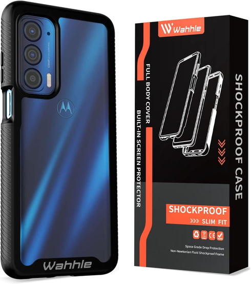 wahhle Compatible with Motorola Edge 5G UW Case, Built in Screen Protector Full Body Shockproof Slim Fit Bumper Protective Phone Cover for Edge 20...