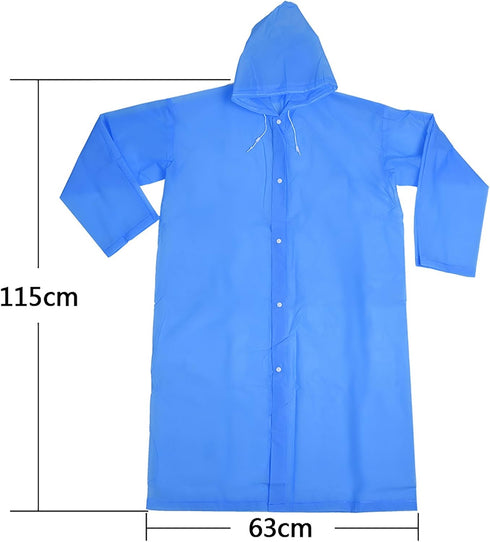Portable Drawstring Raincoat Rain Poncho with Hoods and Sleeves (Blue)...