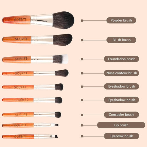 Travel Makeup Brush Set, Mini Makeup brushes with Storage Bag Foundation Powder Concealers Contour Blush Eye Shadows Makeup Brush Set 9pcs With Bo...
