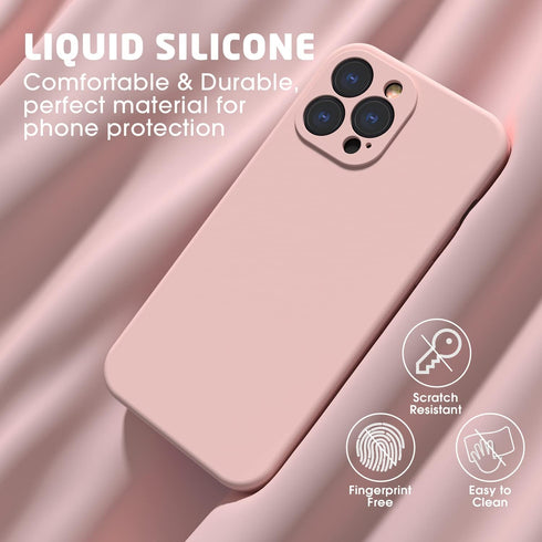 ABITKU Silicone Compatible with iPhone 13 Pro Case 6.1 inch 2021, with Camera Protection, Liquid Silicone Gel Rubber Full Coverage Phone Case with...
