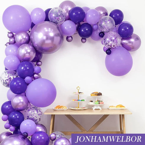 Jonhamwelbor Dark Purple Balloons 12 inch 100 Pack Deep Royal Purple Latex Balloons for Women Girl Birthday Baby Shower Wedding Bachelorette Party...