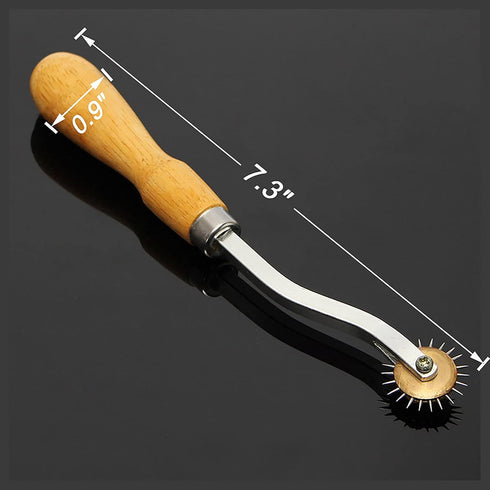 RJWKAZ Perfect 4mm Pattern Wheel Needle Point Tracing Wheel Sewing Wheel Leather Paper Cloth (Yellow)...