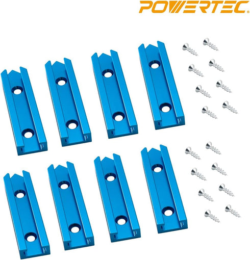 POWERTEC 71704 3" T-Track Intersection Kit with Predrilled Mounting Holes & Wood Screws, 2 Sets, For Universal T track, Aluminum T Track Accessori...