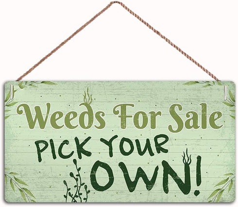 Weeds for Sale Funny Garden Signs and Plaque Shed Summer House Garage?Family Decor Sign?Wall Door Sign,12"X6"Sign(30151109)...