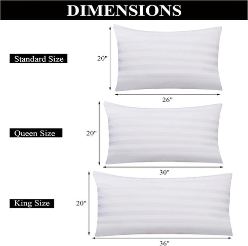 100% Egyptian Cotton King Pillow Protectors Set of 2, 400 Thread Count Sateen Weave Cooling Pillowcase, Easy Care Zippered Style Pillow Covers (St...