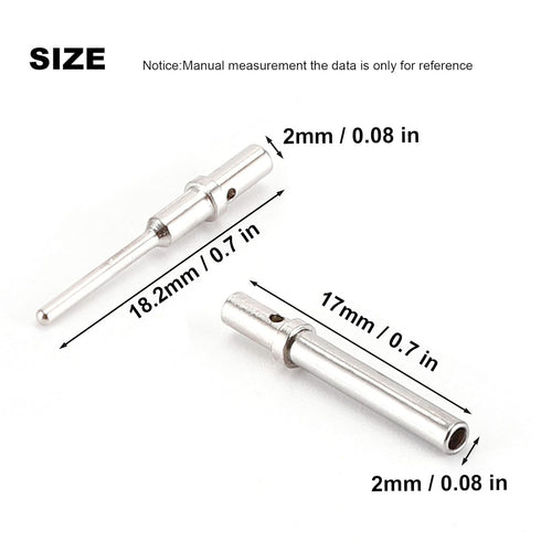 ST6260 DTM Series Connector Terminal Kit Contact Size 20, 40 PCS Male 0460-202-20141 & 40 PCS Female 0462-215-20141, Solid Contacts Wire Gauge 20-...