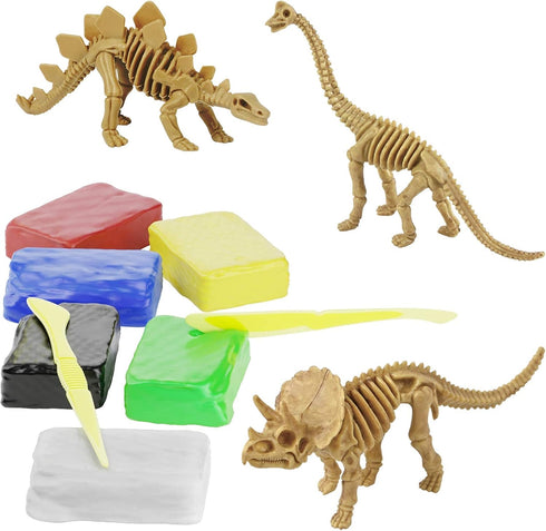 Dino Models, Clay Craft Kit - Dinosaur Arts and Crafts for Kids - Dinosaur Easter Gifts for Boys & Girls - Build 4 Dinos with Air Dry Magic Modeli...