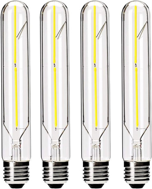 Dimmable 4W LED Tube Bulbs 4000K Daylight White, T10 Tubular Edison Style LED Filament Bulb, Vintage Light Bulbs 40 Watt Equivalent,E26 Medium Bas...