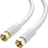 Postta Coaxial Cable(6 Feet) Triple Shielded Digital RG6 Antenna Cable with F-Male Connector Pin-White...