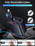 ?Upgraded?Retractable Car Charger 4 in 1, 105W Fast Car Phone Charger with Retractable Cord 2.6ft, USB C and USB Car Charger Adapter, Compatible w...