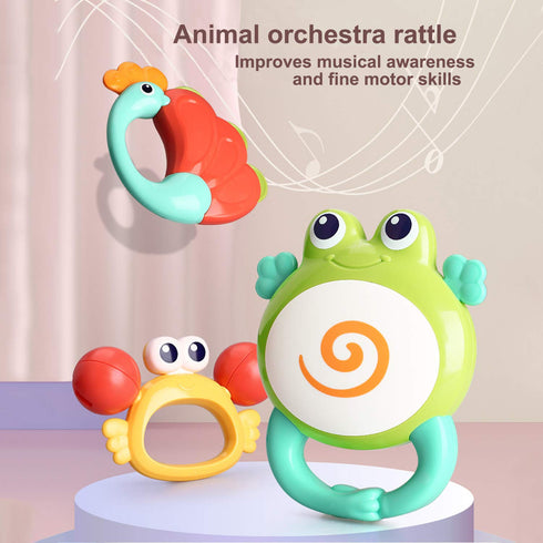 Baby Rattles Toys Set, Infant Grab N Shake Rattle, Sensory Teether, Development Learning Music Toy, Newborn Babies First Birthday Gifts for 0 1 2 ...