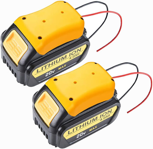 2 Packs Upgrade for DeWALT Battery Adapter Power Source Mount for Dewalt 20V Battery Adaptor Dock with Wires Battery Converter Connector DIY Power...