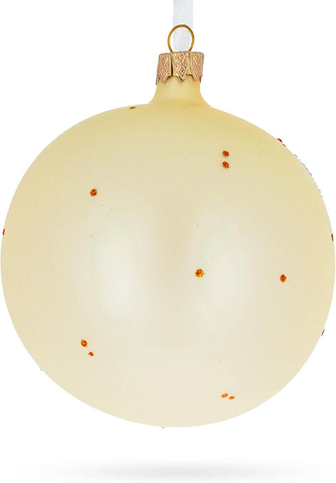 Adorable Guinea Pigs Glass Ball Christmas Ornament 4 Inches...