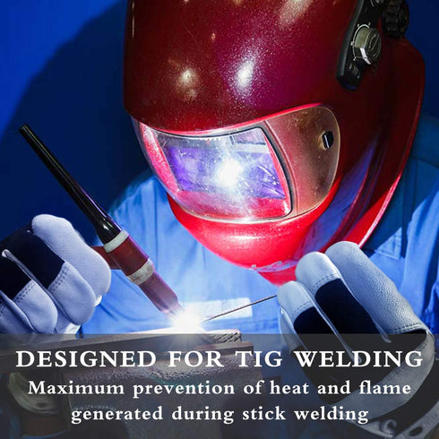 TIG Welding Gloves, Premium Grain Goatskin, Spark-Resistant Nomex Back, 1 Pair...