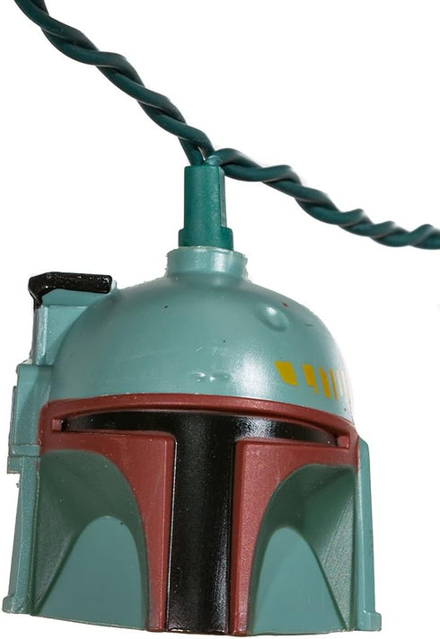STAR WARS Kurt Adler 10-Light Boba Fett Helmet Light Set...
