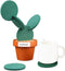 TriPro Original Coasters Set of 6 Pieces with Creative Cactus Shaped Design for Holiday Gift & Home Decoration...