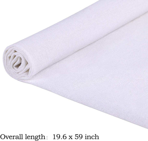 Linen Cotton Needlework Fabric, Kissbuty White Linen Fabric Cloth for Embroidery Garment Craft Flower Pot Decoration Embroidery Cross Stitch Cloth...