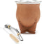 BALIBETOV Leather Wrapped Handmade Yerba Mate Gourd (Mate cup) with Bombilla (Yerba Mate straw) (Natural)...