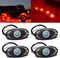 4 Pods LED Rock Light for Jeep ATV SUV Offroad Car Truck Boat Underbody Glow Trail Rig Lamp Underglow LED Neon Lights Waterproof 12V 24V - Red...