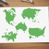 2pcs World Map Stencil Globe Stencil 11.8×11.8inch with Paint Brush Reusable World Travel Stencils for Craft Art Projects Walls Furniture Home Dec...
