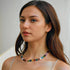Choker Necklace for Women Multi-Colored Glass Crystals Beads Rainbow Strand Necklace Brass Plated 18K Gold Adjustable Length Trendy Gift...