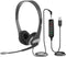 Cyber Acoustics Stereo Wired Headset (AC-204USB) – Quality Sound for Calls, USB or 3.5mm Connection, USB Control Module, Perfect for Call Center, ...