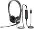 Cyber Acoustics Stereo Wired Headset (AC-204USB) – Quality Sound for Calls, USB or 3.5mm Connection, USB Control Module, Perfect for Call Center, ...