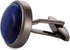 Round Cat Eye Cufflinks for Men Dark Blue Opal Cuff Links in Gun Black Business Shirt...