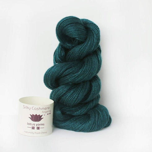 Lotus Yarns Silky Cashmere Fingering Weight Knitting Yarn Skein Shiny Soft and Breathable Crochet Yarn, Great for Shawl, Scarves, Top and Craft Pr...