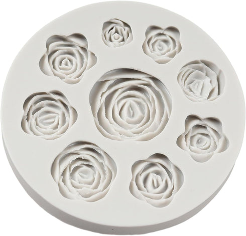 Rose Flower Silicone Mold Flower Fondant Chocolate Candy Molds For Flower Cake Decoration Cupcake Topper Sugar Craft Polymer Clay Gum Paste...