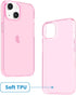 JJGoo Compatible with iPhone 13 Case, Clear Pink Soft Shockproof Protective Slim Thin Phone Bumper Cover for iPhone 13-6.1 inch 2021...
