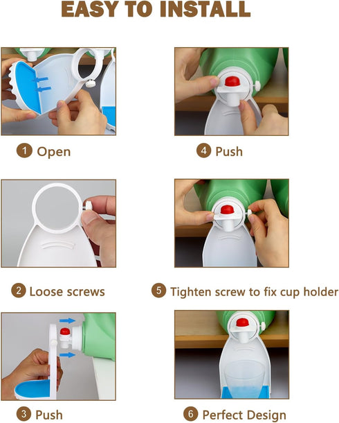 WEYICHUANG Laundry Detergent Drip Catcher, Laundry Detergent Cup Holder,Fabric Softener Gadget Cup Holder,Tidy Laundry Room,No More Mess or Leaks(...