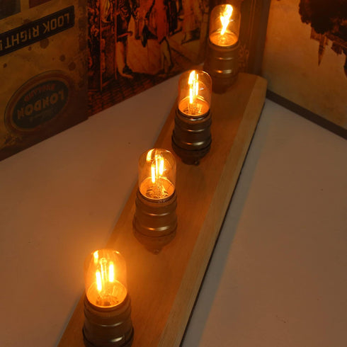 E26 LED Amber Night Light Bulbs 1W, T28 Mini Edison Tube Lamp 2200K Warm, 10W Incandescnet Equivalent,Non-Dimmable Replacement Decorative Bulb Ove...