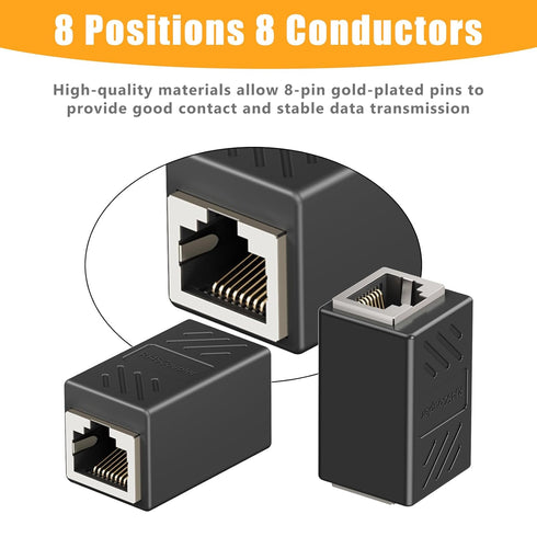 Uvital Phone Jack to Ethernet Adapter, RJ11 to RJ45 Adapter, RJ45 Female to RJ11 Male for Landline Telephone, with RJ45 to RJ11 Cable (RJ45 Couple...