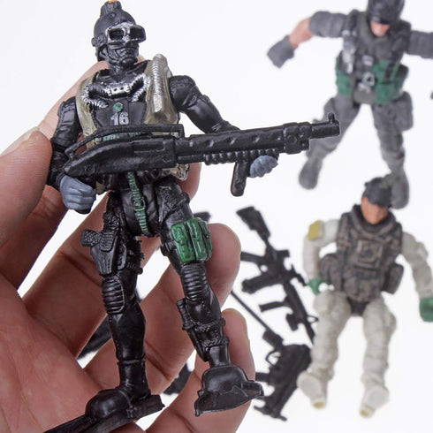 Liberty Imports 12 Pack: US Military Toy Soldiers Playset Army Men Action Figures with Realistic Weapons Gear Combat Accessories for Kids Pretend ...