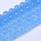 60PCS 6MM Natural Aquamarine Chalcedony Stone Beads Energy Healing Beads for DIY Jewelry Bracelet Necklace Making for Jewelry Making15Inch...