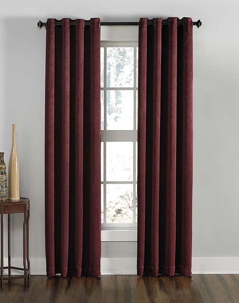 Curtainworks Lenox Grommet Curtain Panel, 50 by 84", Wine...