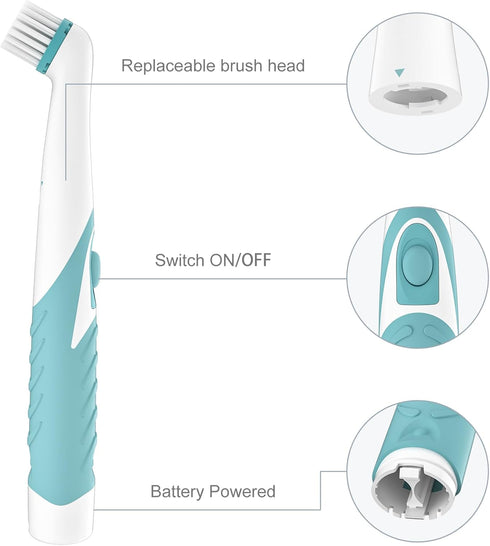 SOARING Electric Cleaning Brush, Electric Grout Brush with 4 in 1 Multiple Brush Heads, Household Cordless Motorized Brush for Grout Corner Bathro...
