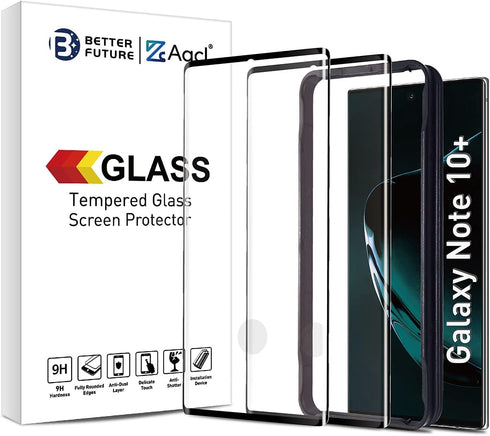 AACL Screen Protector for Samsung Galaxy Note 10 Plus,6.8 Inch,Curved Tempered Glass,Compatible with Ultrasonic Fingerprint Scanner,2 Pack......