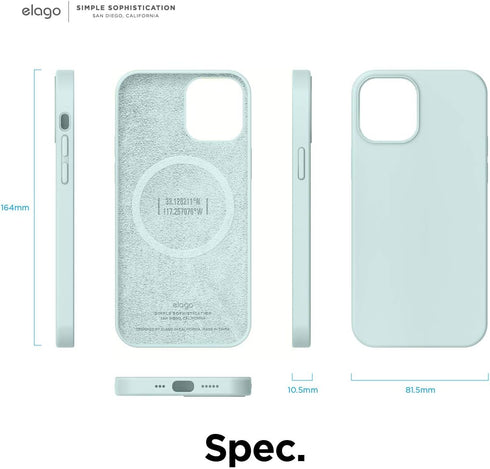 elago Magnetic Silicone Case Compatible with iPhone 12 Pro Max (6.7 inch) - Built-in MagSafe Magnets, Compatible with MagSafe Accessories Mint...