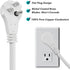 Clear Power 6 ft 3 Outlet Heavy Duty Flat Plug Extension Cord 14/3 SJT for Small Tools, Appliance and Office Equipment, White, 3 Prong Grounded, D...
