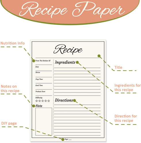 2 Pack Recipe Book To Write In Your Own Recipes, 8.5" x 11" Personal Blank Recipe Notebook Journal Blank Cookbook Recipe Journal (120 Recipe Pages...